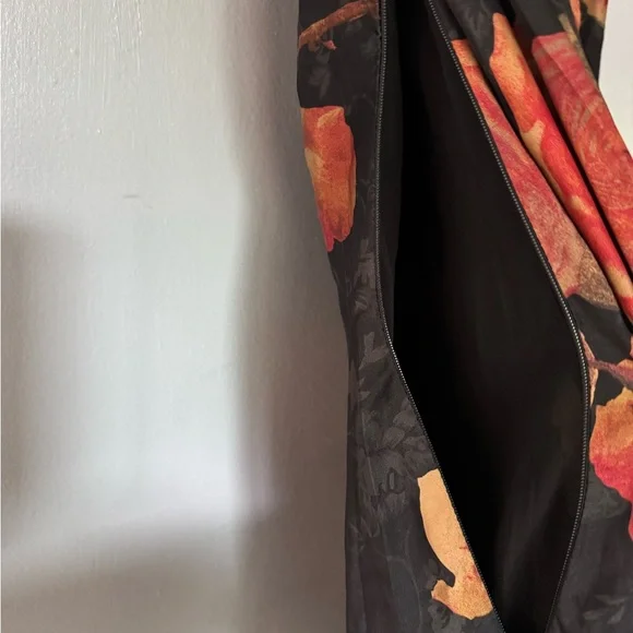Lulu's Black and Orange Floral Long Sleeve Dress - Picture 9 of 12
